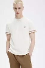 Fred Perry Bold Tipped Piqué Men’s T-Shirt Beige | KUANL3801