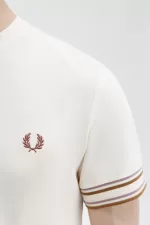 Fred Perry Bold Tipped Piqué Men’s T-Shirt Beige | KUANL3801