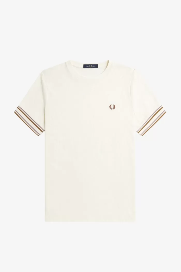 Fred Perry Bold Tipped Piqué Men’s T-Shirt Beige | KUANL3801