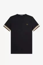 Fred Perry Bold Tipped Piqué Men’s T-Shirt Black | UVYNL8512