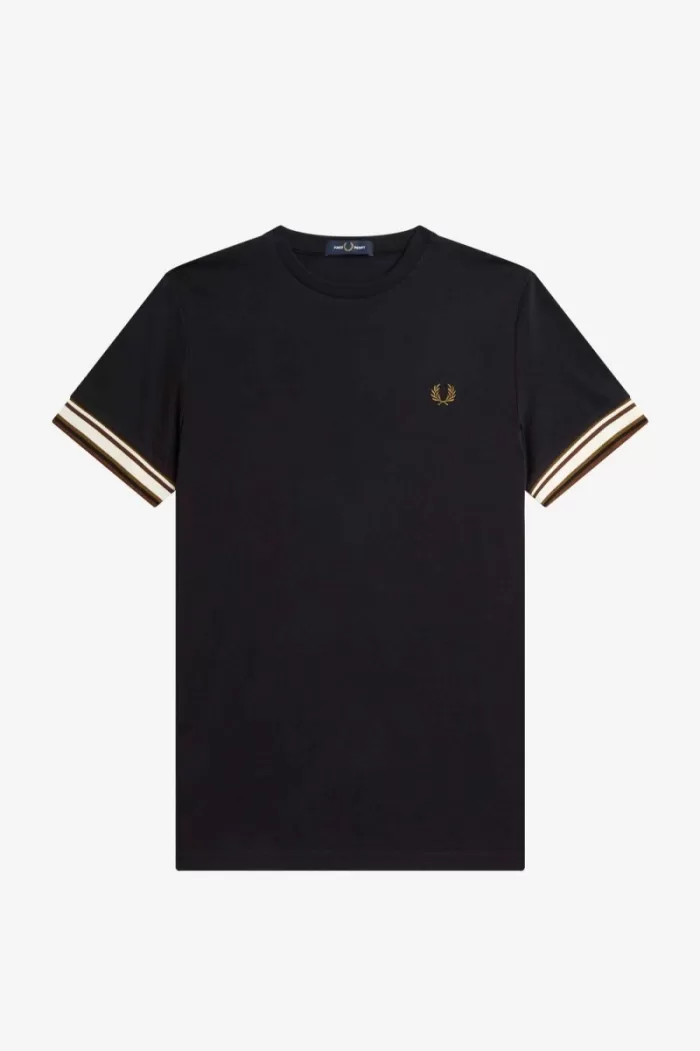 Fred Perry Bold Tipped Piqué Men’s T-Shirt Black | UVYNL8512