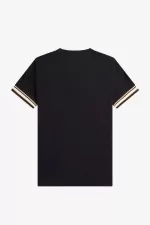 Fred Perry Bold Tipped Piqué Men’s T-Shirt Black | UVYNL8512