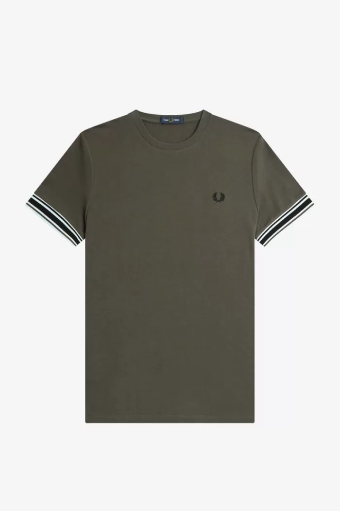 Fred Perry Bold Tipped Piqué Men’s T-Shirt Field Green | XJECG7934