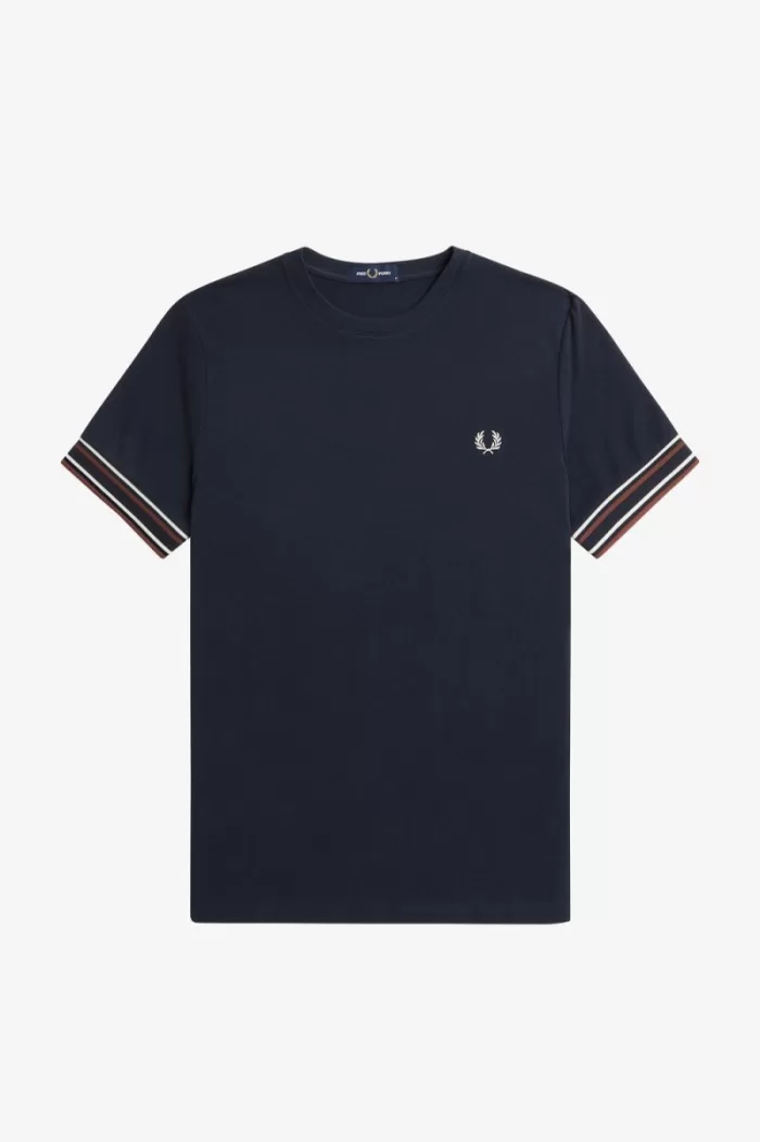 Fred Perry Bold Tipped Piqué Men’s T-Shirt Navy | MSXPC6281