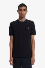 Fred Perry Bomber Collar Men’s Polo Shirt Black | CZBNH7801