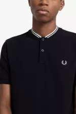 Fred Perry Bomber Collar Men’s Polo Shirt Black | CZBNH7801