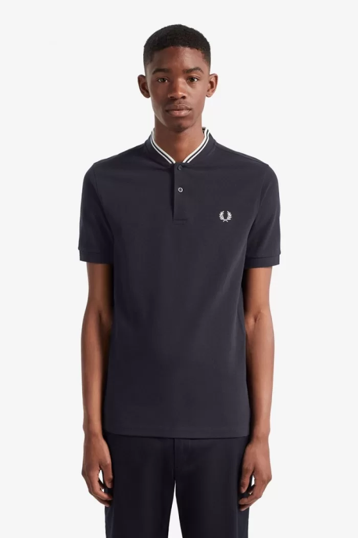 Fred Perry Bomber Collar Men’s Polo Shirt Navy | NFCXL3701