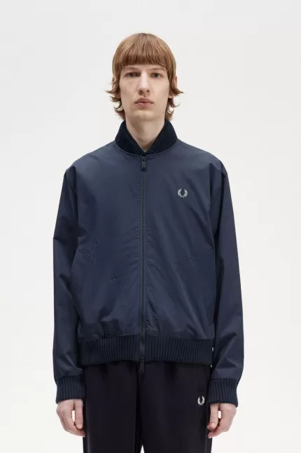 Fred Perry Bomber Men’s Jackets Navy | YTKSC1436