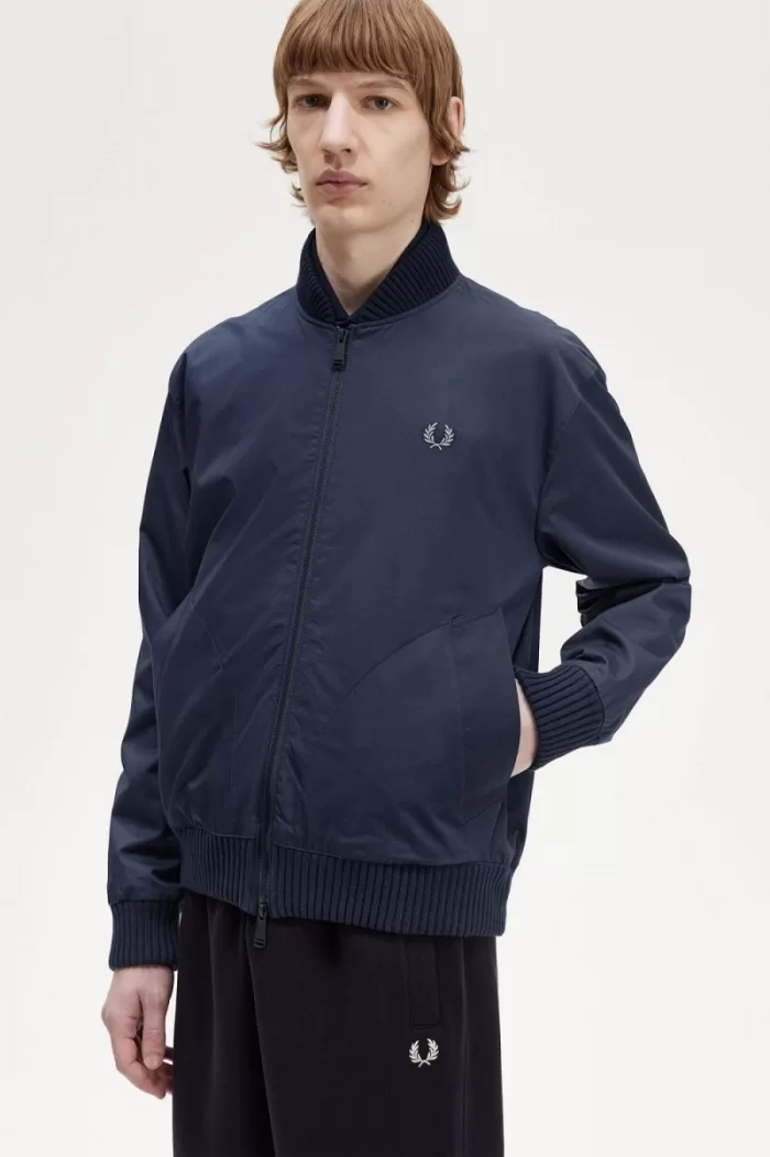 Fred Perry Bomber Men’s Jackets Navy | YTKSC1436