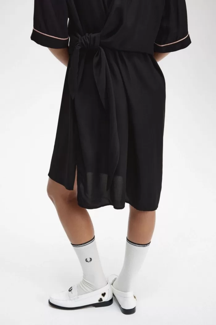 Fred Perry Bowling Shirt Women’s Dress Black | FGYBX6235