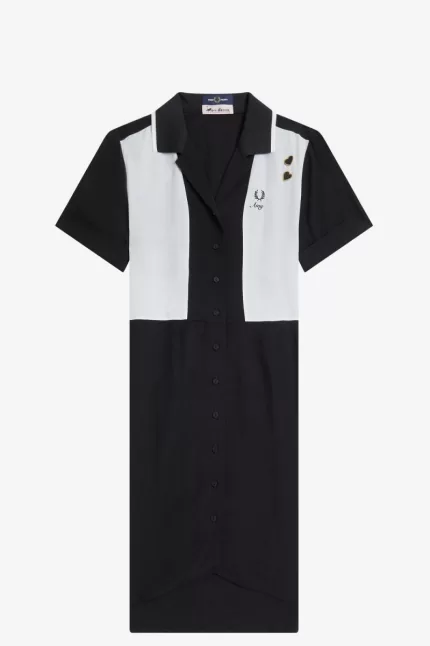 Fred Perry Bowling Shirt Women’s Dress Black | ZJXSO2178