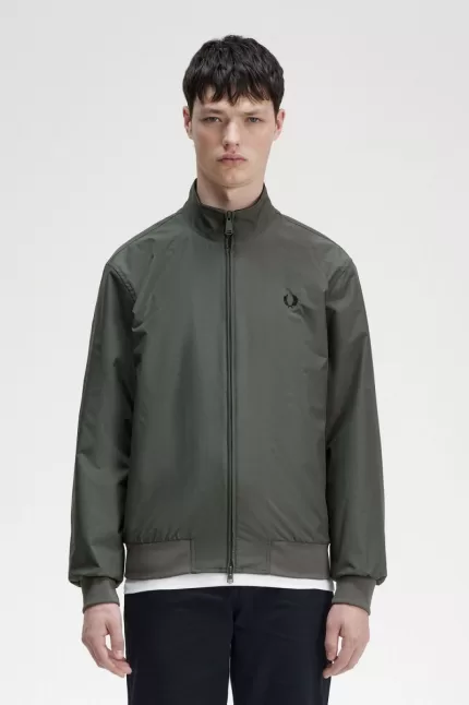 Fred Perry Brentham Men’s Jackets Field Green | SBUDO1079