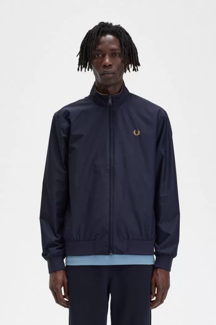 Fred Perry Brentham Men’s Jackets Navy | GKXFQ6081