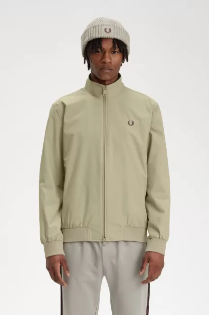 Fred Perry Brentham Men’s Jackets Warm Grey | QGEZR6397