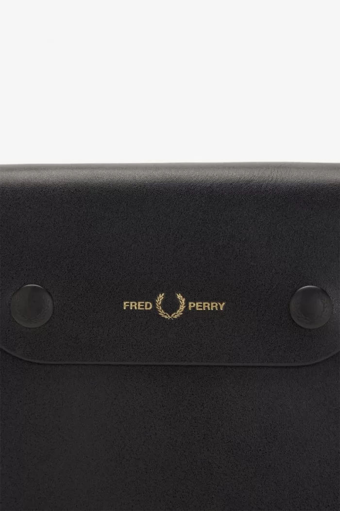 Fred Perry Burnished Leather Men’s Bags Black | MJPIA6789