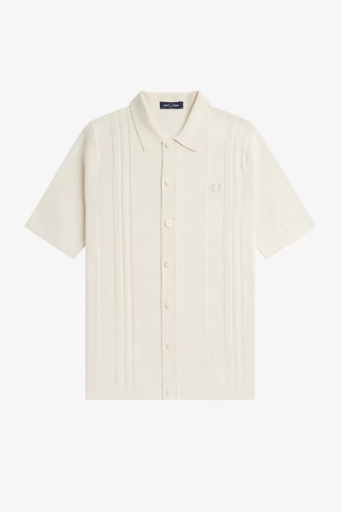 Fred Perry Button Through Knitted Men’s Shirt Beige | SHQBR0439