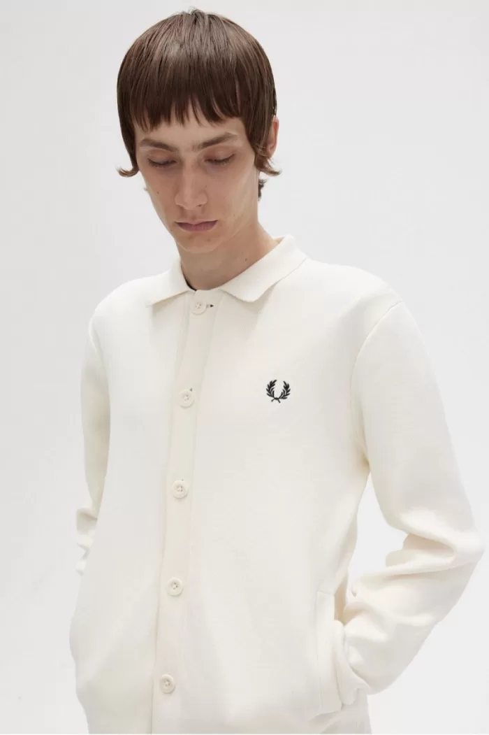 Fred Perry Button Through Knitted Men’s Shirt Beige | VIZKO5249