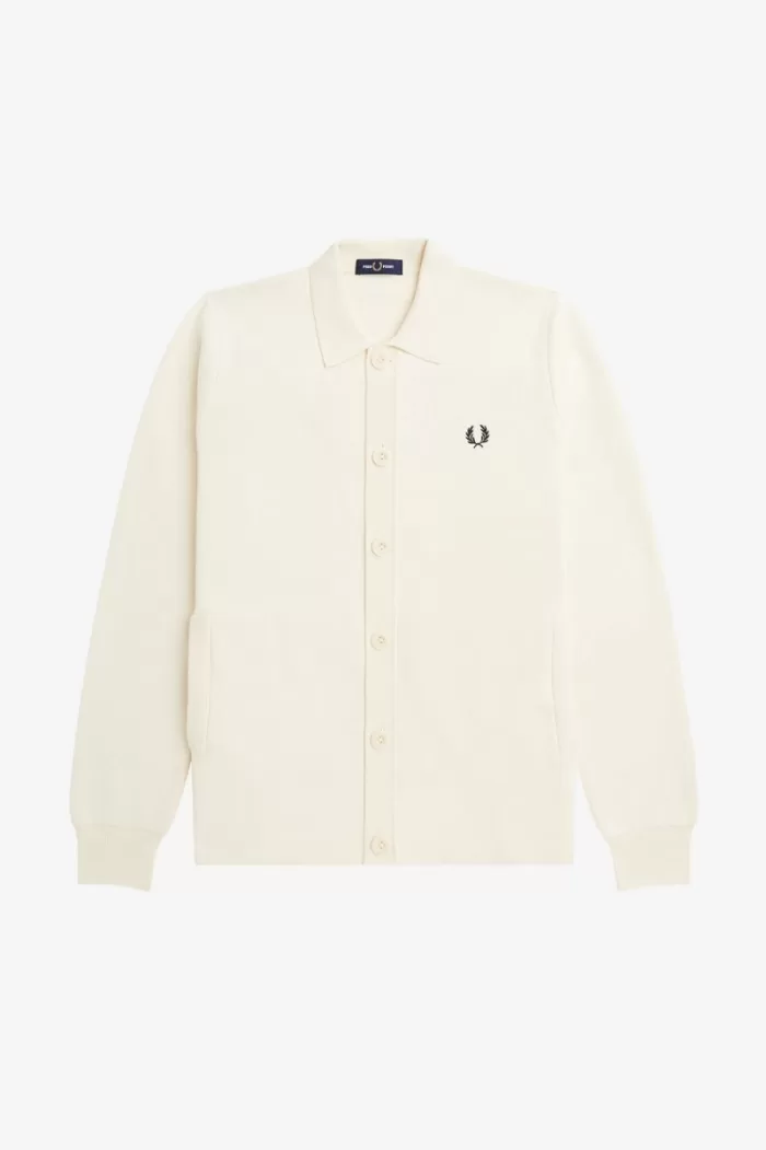 Fred Perry Button Through Knitted Men’s Shirt Beige | VIZKO5249