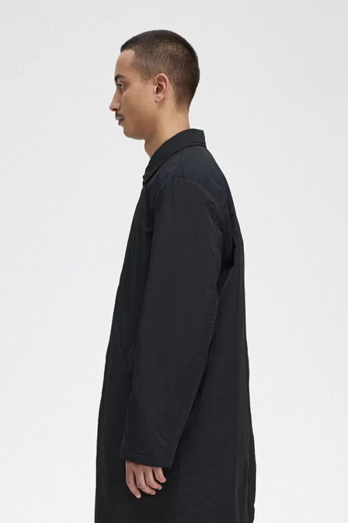 Fred Perry Button Through Mac Men’s Parka Black | VNOIW9105