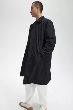 Fred Perry Button Through Mac Men’s Parka Black | VNOIW9105