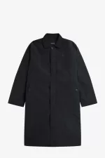 Fred Perry Button Through Mac Men’s Parka Black | VNOIW9105