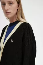 Fred Perry Button-Through Women’s Cardigan Black | BRZFQ5390