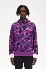 Fred Perry Camouflage Hooded Men’s Sweatshirts Purple | MZIDY9274