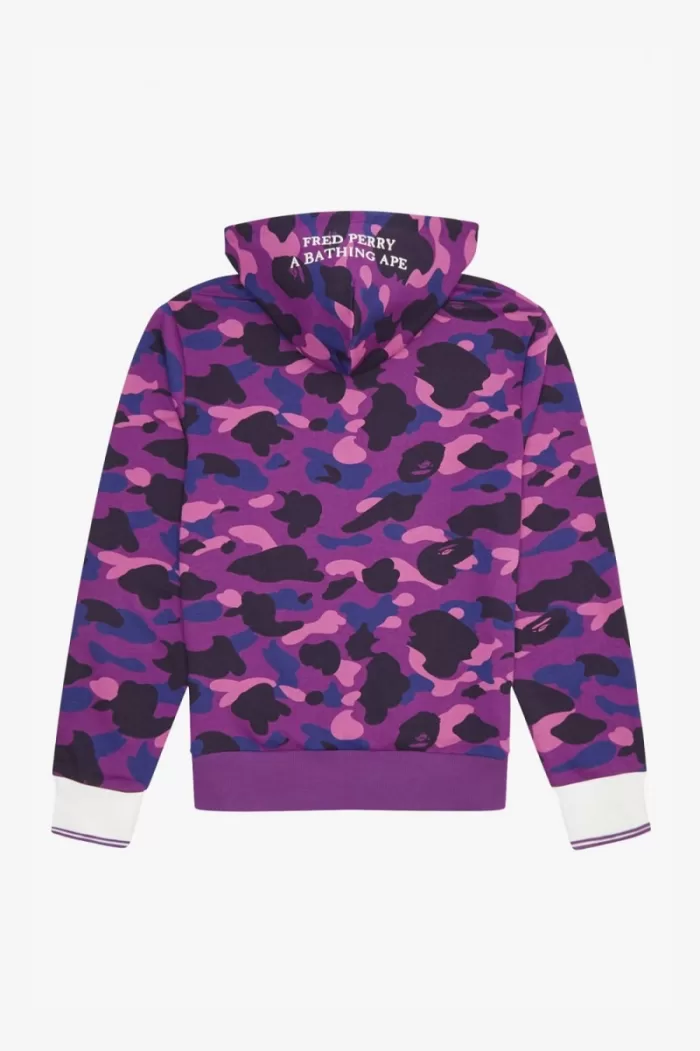 Fred Perry Camouflage Hooded Men’s Sweatshirts Purple | MZIDY9274