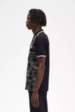 Fred Perry Camouflage Men’s Shirt Black | FUSBO7830