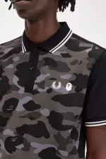 Fred Perry Camouflage Men’s Shirt Black | FUSBO7830