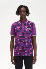 Fred Perry Camouflage Men’s Shirt Purple | POSBH3096