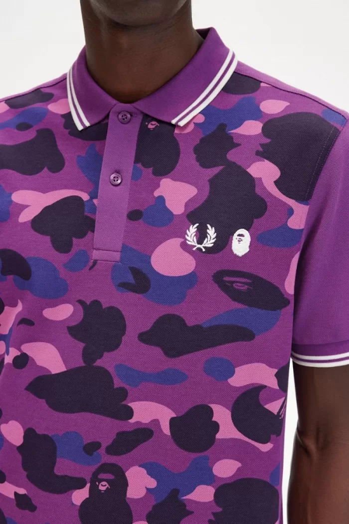 Fred Perry Camouflage Men’s Shirt Purple | POSBH3096