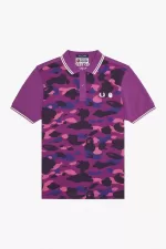 Fred Perry Camouflage Men’s Shirt Purple | POSBH3096