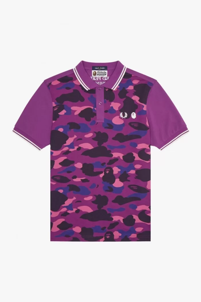 Fred Perry Camouflage Men’s Shirt Purple | POSBH3096