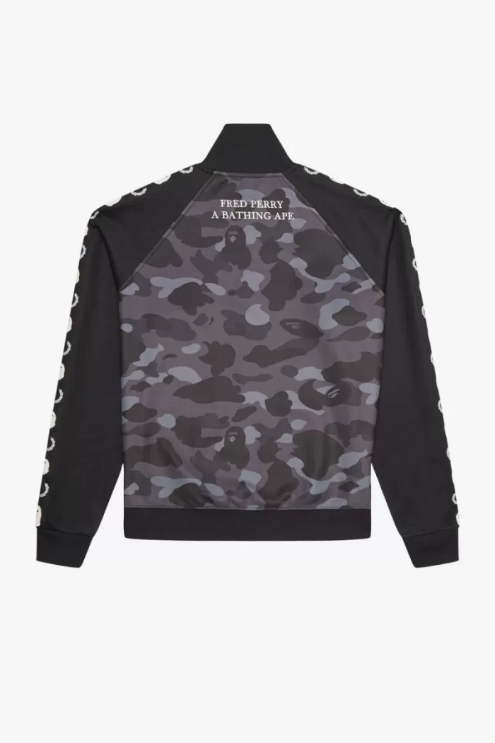 Fred Perry Camouflage Panel Men’s Track Jackets Black | CRISV3712