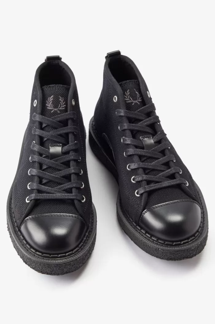 Fred Perry Canvas Monkey Women’s Boots Black | TEHXW1382