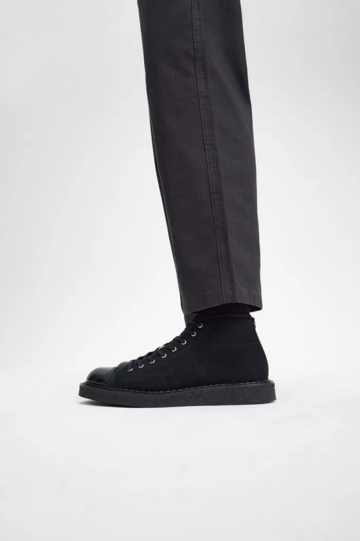 Fred Perry Canvas Monkey Women’s Boots Black | TEHXW1382