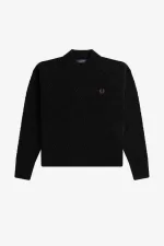 Fred Perry Chenille Grid Women’s Jumper Black | TOSYG1532