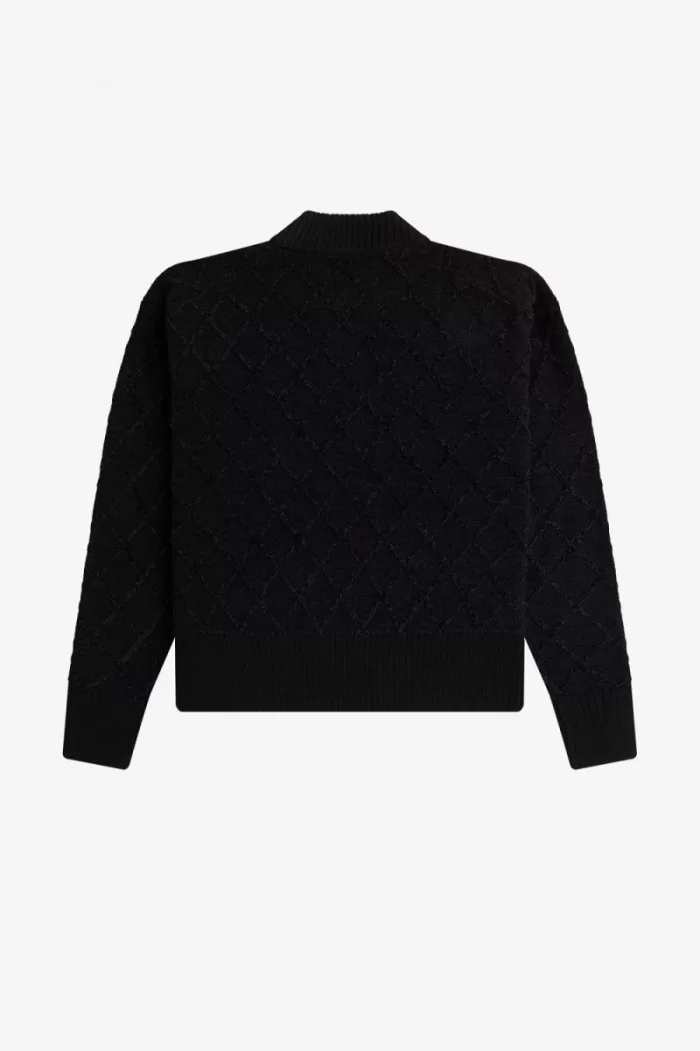 Fred Perry Chenille Grid Women’s Jumper Black | TOSYG1532