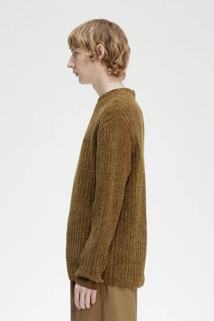 Fred Perry Chenille Rib Men’s Jumper Brown | RLSZI3097