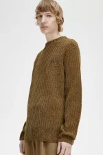 Fred Perry Chenille Rib Men’s Jumper Brown | RLSZI3097