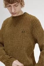 Fred Perry Chenille Rib Men’s Jumper Brown | RLSZI3097