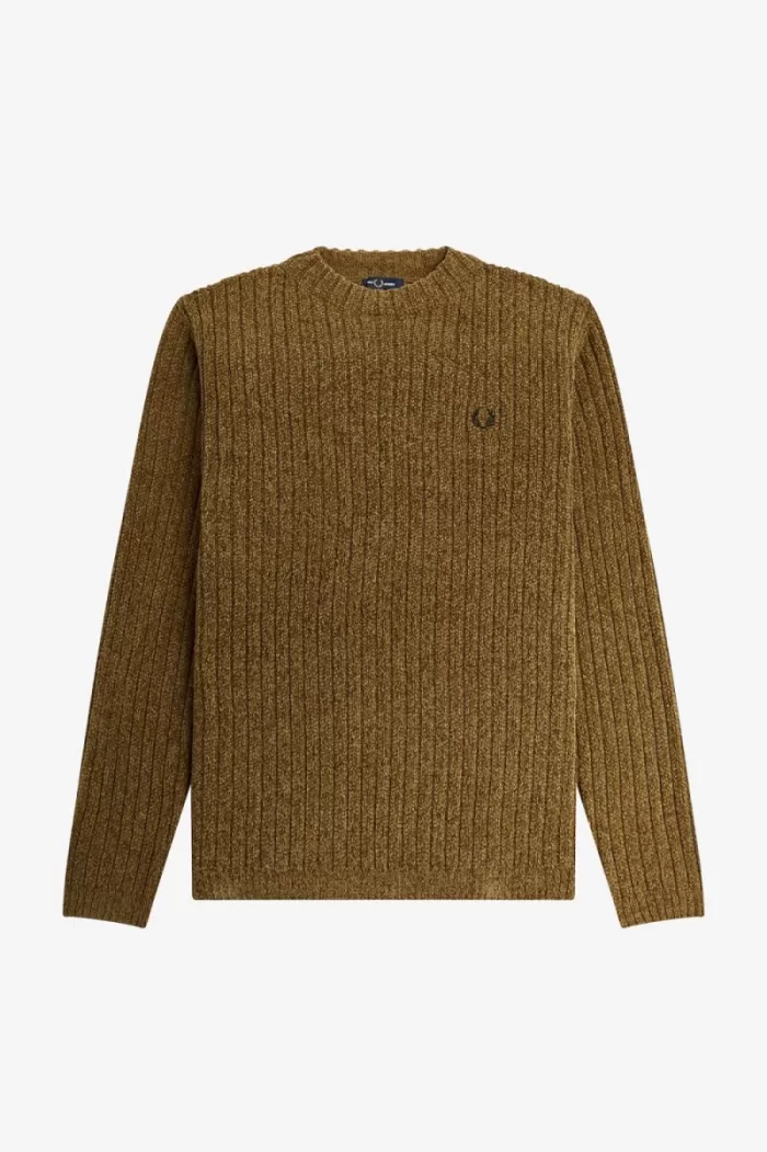 Fred Perry Chenille Rib Men’s Jumper Brown | RLSZI3097