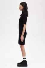 Fred Perry Chenille Rib Women’s Dress Black | NRCJY1376