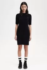 Fred Perry Chenille Rib Women’s Dress Black | NRCJY1376