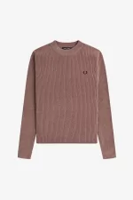 Fred Perry Chenille Rib Women’s Jumper Dark Pink | HIZUF8692