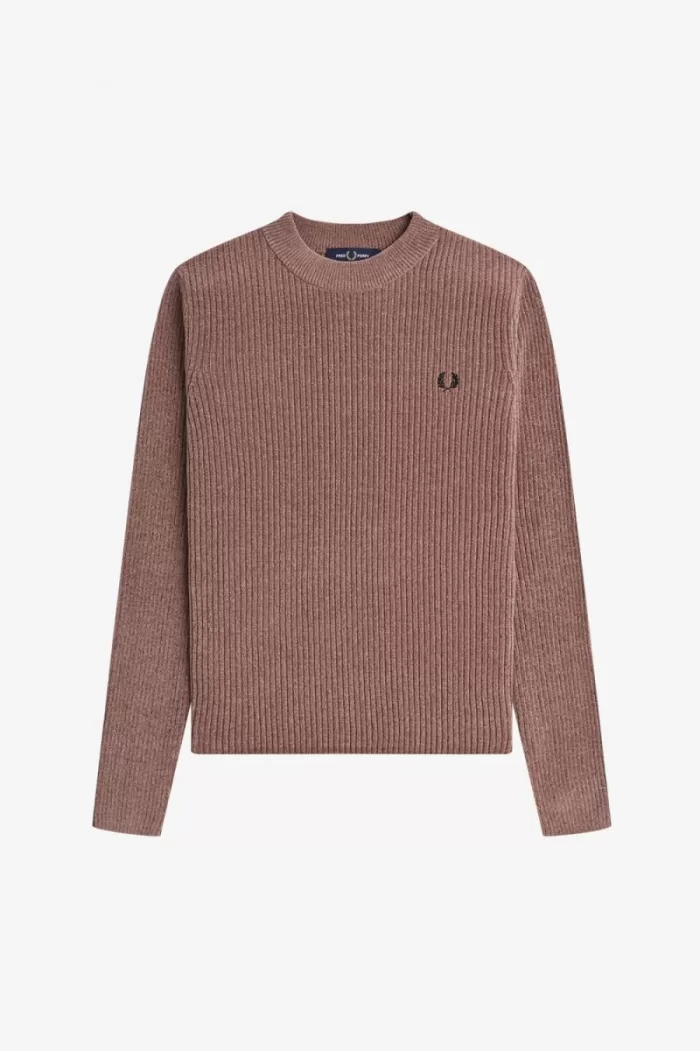 Fred Perry Chenille Rib Women’s Jumper Dark Pink | HIZUF8692