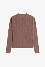 Fred Perry Chenille Rib Women’s Jumper Dark Pink | HIZUF8692