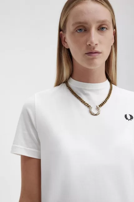 Fred Perry Chunky Laurel Wreath Necklace Women’s Jewellery Gold | DTHNF9806