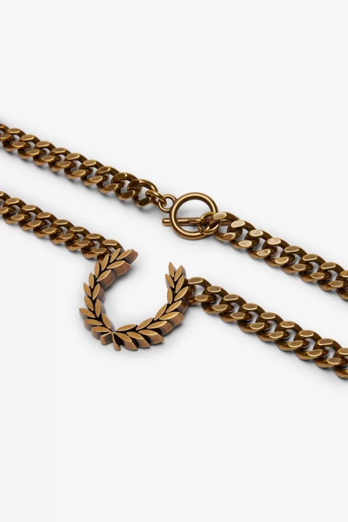 Fred Perry Chunky Laurel Wreath Necklace Women’s Jewellery Gold | DTHNF9806